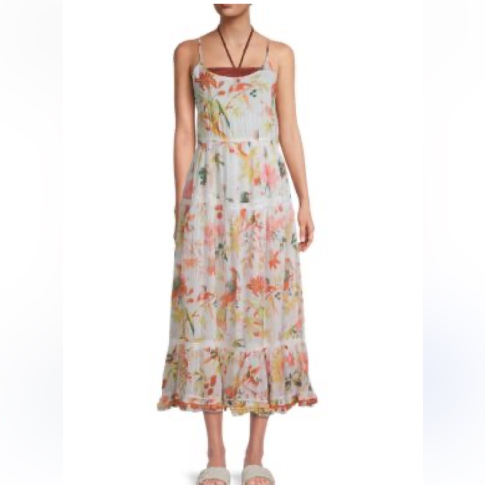 Saks fifth tropical tiered, midi, coverup dress made by Ranee's